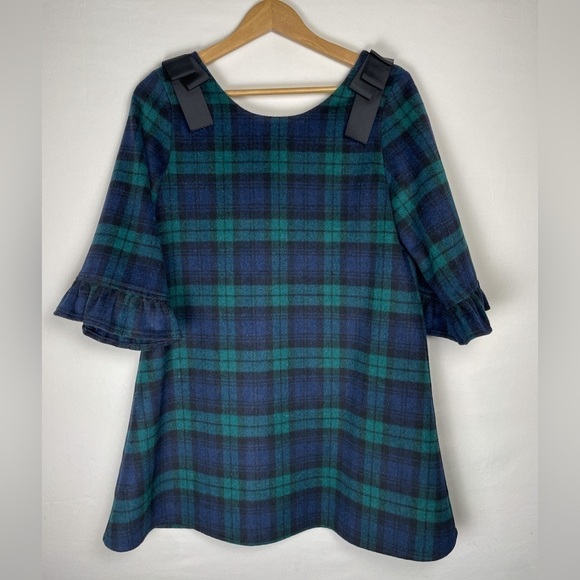 Honey Salon Dresses & Skirts - Honey Salon by Foppish Plaid mini dress with bow's on top of shoulder size. xs/s